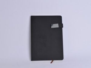 Black Leather Notebook with Metal Pallet- Magnitic Closure